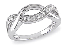 Julie Leah Sterling Silver Infinity Ring with Diamond Accents